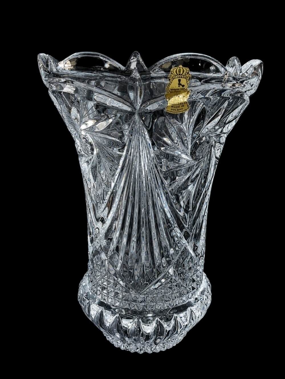 IMPERLUX Made in Poland Extreme Heavy Lead Leaded Crystal Vintage Vase FLAW